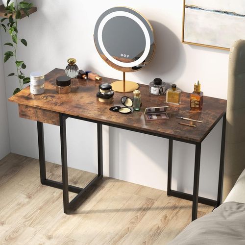 Bureau D'ordinateur Industriel 120 X 55 Cm, Facile à Assembler, 120 X 55 X 75 Cm (marron Rustique)