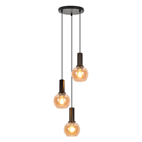 Suspension 3 Lumières Vintage Suspension En Verre Pour Salle à Manger（sans Ampoule）
