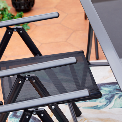 Rimini - Salon De Jardin 8 Places En Aluminium Gris