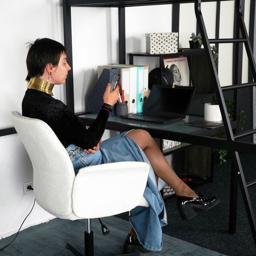 Lit Mezzanine 2 Personnes 140*190cm Avec Bureau Intégré Noir