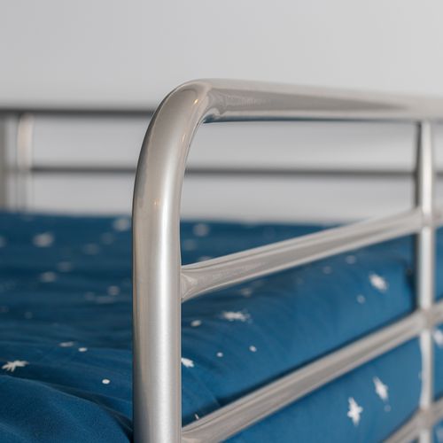 Lit Superposé 3 Personnes 90 Et 140x190cm En Métal, Argenté