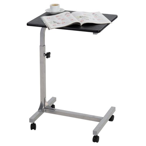 Table De Lit Pour Ordinateur Portable Hauteur Réglable Bout De Canapé Avec 4 Roulettes, Argenté