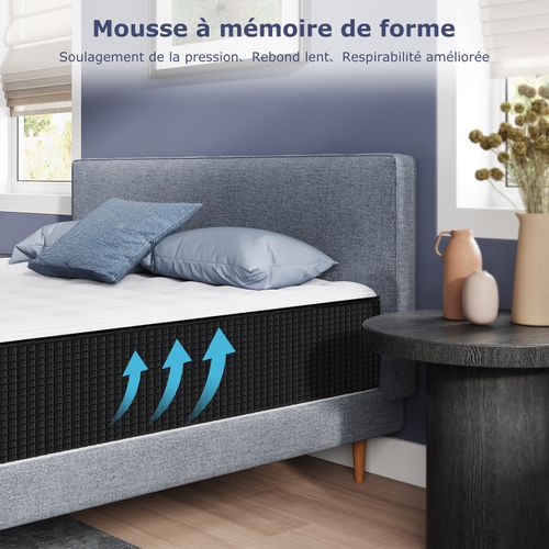 Matelas Mousse 160x200 Cm INRE Accueil Mémoire De Forme Epaisseur 30 cm, Réversible
