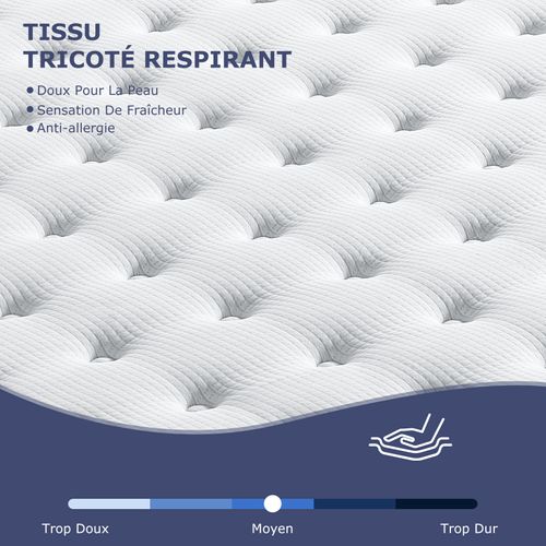 Matelas Mousse 180x200 Cm INRE Accueil Mémoire De Forme Epaisseur 30 cm, Réversible