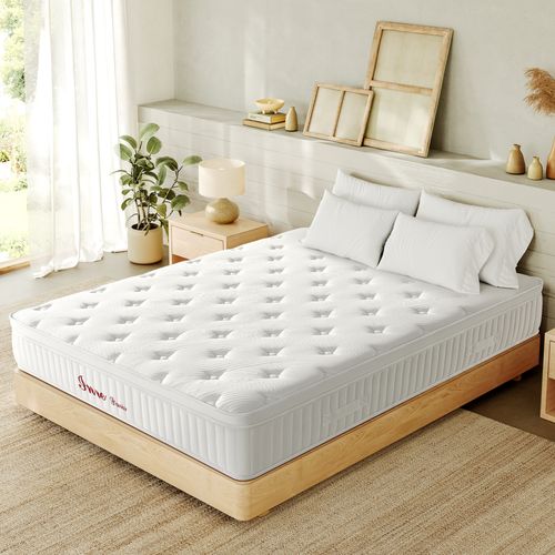 Matelas Ressorts 160x200 Cm – épaisseur 30 Cm – Confort équilibré – Tissu Doux Au Toucher