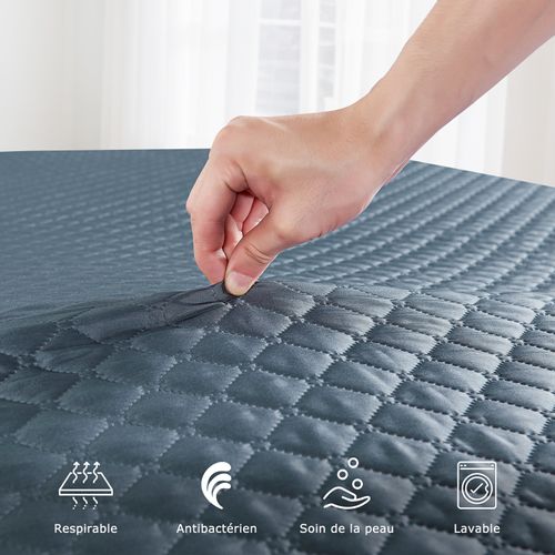 Surmatelas 160x200 cm, Epaisseur 6cm, Haute Densité, Avec Housse Hypoallergénique Lavable