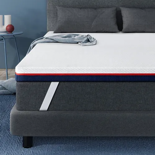 Surmatelas 160x200 Cm - épaisseur 10 Cm - Déhoussable - Tissu Confortable