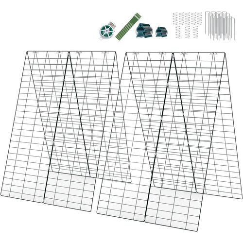 Lot De 2 Support Pour Plantes Grimpantes En Métal, 122 X 43 Cm, Treillage Jardin  Vert