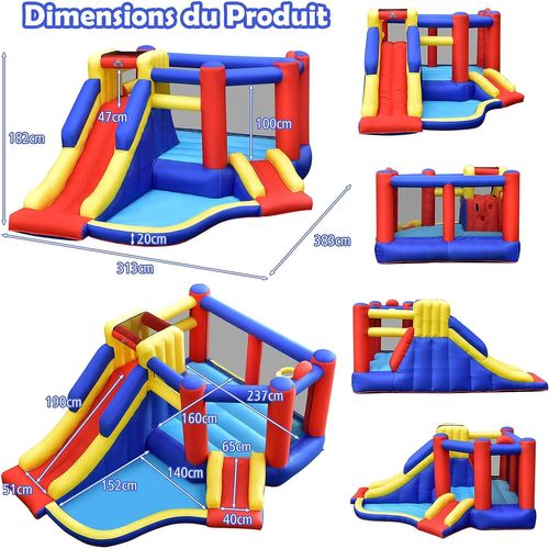 Château Gonflable avec Toboggan et Mur d'Escalade - Ciel & terre Commerce