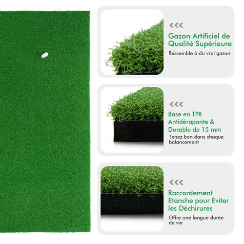 Tapis D'entraînement De Golf/tapis De Frappe De Golf, 1,5 X 1m, 2 Positions De Tee