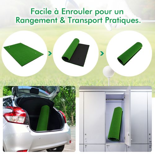 Tapis D'entraînement De Golf/tapis De Frappe De Golf, 1,5 X 1m, 2 Positions De Tee