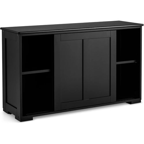 Buffet De Cuisine Avec Porte Coulissante, 107 X 33 X 60 Cm, Buffet Bas Avec Étagère Réglable