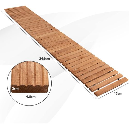 Allée De Jardin En Bois De 245 Cm, Allée Droite Extérieure Résistante, Cour (245 X 43 Cm)