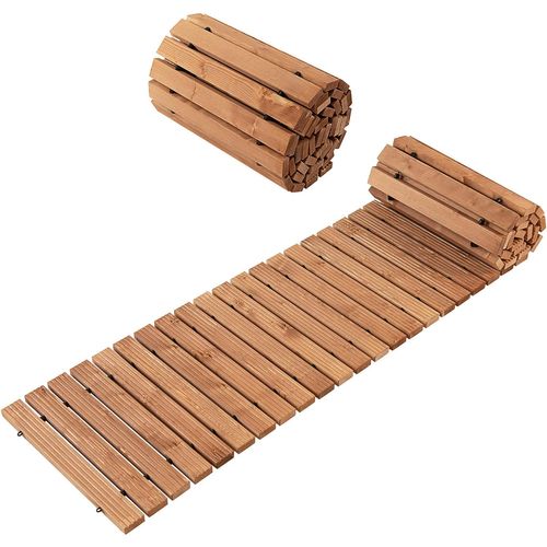 Allée De Jardin En Bois De 245 Cm, Allée Droite Extérieure Résistante, Cour (245 X 43 Cm)