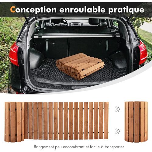 Allée De Jardin En Bois De 245 Cm, Allée Droite Extérieure Résistante, Cour (245 X 43 Cm)