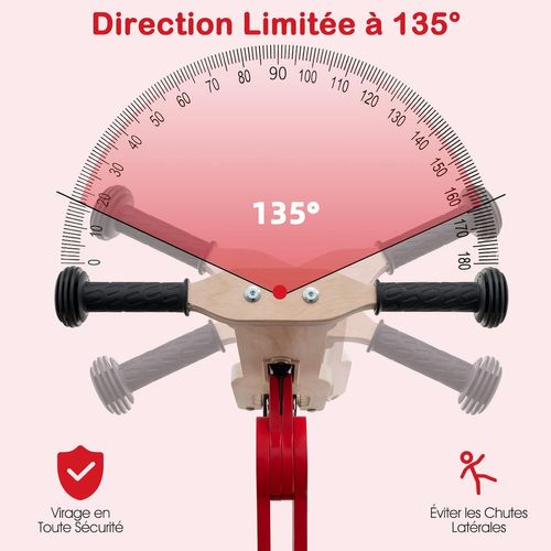 Trottinette Convertible Pour Enfants, 2 En 1 Trottinette Avec Siège Amovible,rouge