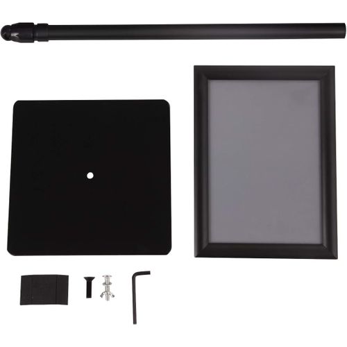A4 Présentoir Stand Support D’affiche Sur Pied En Acier Inoxydable 73,5cm-118cm Noir