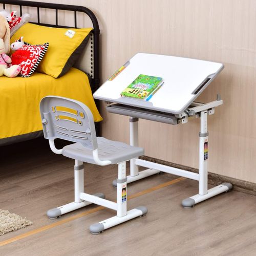 FLASIDU Ensemble de table pour enfants,Chaise de bureau réglable pour enfants d'étude, 3-18ans