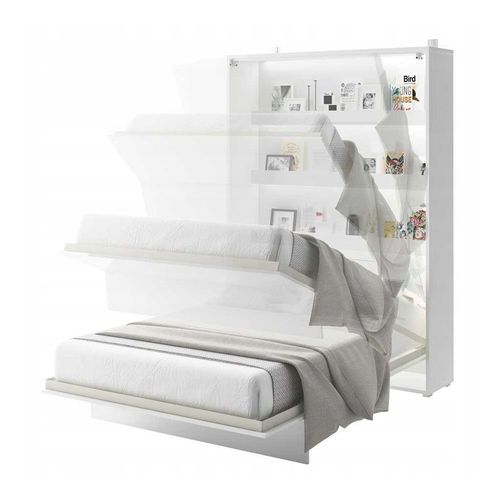 Lenart Armoire Lit Escamotable Horizontal 140x200 Cm Blanc Mat Lit Rabattable Lit Mural"consus"