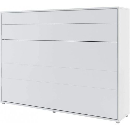 Lenart Armoire Lit Escamotable Horizontal 140x200 Cm Blanc Mat Lit Rabattable Lit Mural"consus"