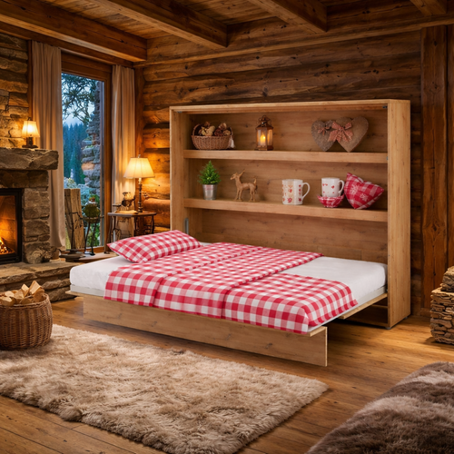 Lenart Armoire Lit Escamotable Horizontal 140x200 Cm Chêne Artisan Lit Rabattable Lit Mural"consus"
