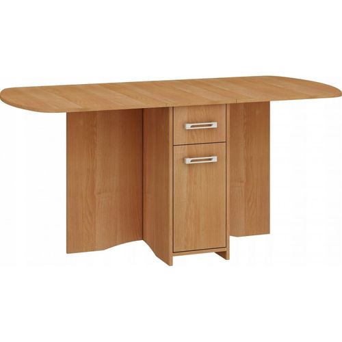 Table à Manger Ovale Pliante Avec 2 Tiroirs Aulne 160x80 Cm Modèle:homni 2 Table Pliable