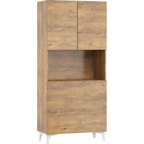 Armoire Placard Convertible En Bureau Et Table Home Office 175x80x36cm « Meggie-chêne Foncé»