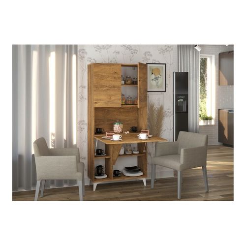 Armoire Placard Convertible En Bureau Et Table Home Office 175x80x36cm « Meggie-chêne Foncé»