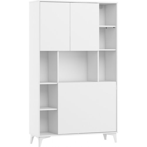 Armoire Placard Convertible En Bureau Et Table Home Office 175x105x34cm « Meggie 2-blanc Mat»