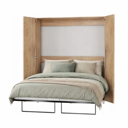 Armoire Lit Escamotable Vertical 160x200 Cm Sonoma Artisan Avec Porte Lit Rabattable Lit Mural Todor