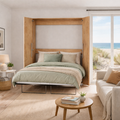 Armoire Lit Escamotable Vertical 160x200 Cm Sonoma Artisan Avec Porte Lit Rabattable Lit Mural Todor