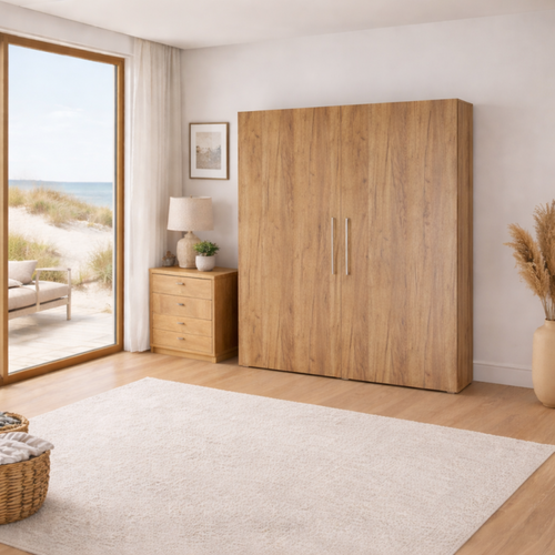 Armoire Lit Escamotable Vertical 160x200 Cm Or Artisan Avec Porte Lit Rabattable Lit Mural Todor