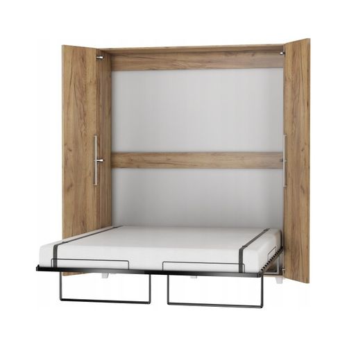 Armoire Lit Escamotable Vertical 160x200 Cm Or Artisan Avec Porte Lit Rabattable Lit Mural Todor