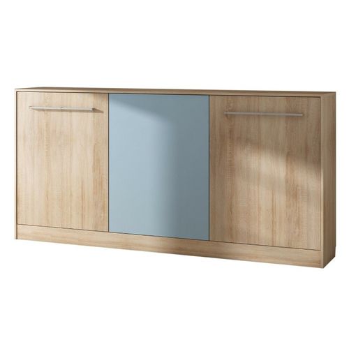 Armoire Lit Escamotable Horizontal 90x200 Cm Sonoma Bleu Lit Rabattable Lit Mural Roddy