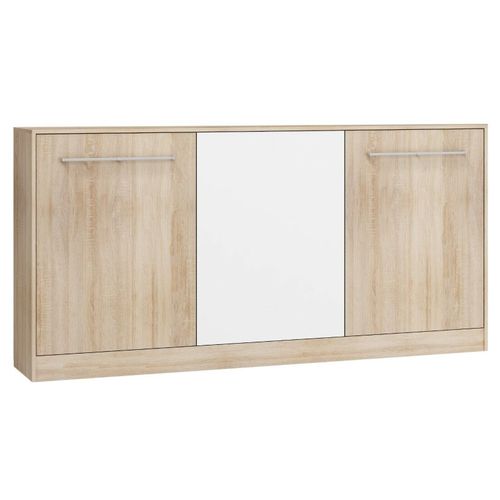 Armoire Lit Escamotable Horizontal 90x200 Cm Sonoma Blanc Lit Rabattable Lit Mural Roddy