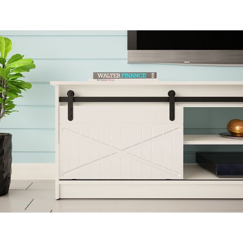 Meuble TV 200x57x35 Cm Blanc Brillant Grange Meuble Hi-fi Luxueux Sideboeard à Poser
