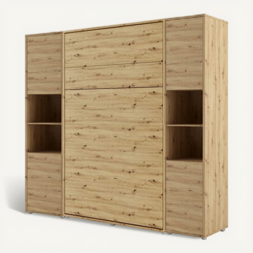 Lenart Armoire Lit Escamotable +2 Placards Vertical 140x200 Cm Chêne Artisan "consus"