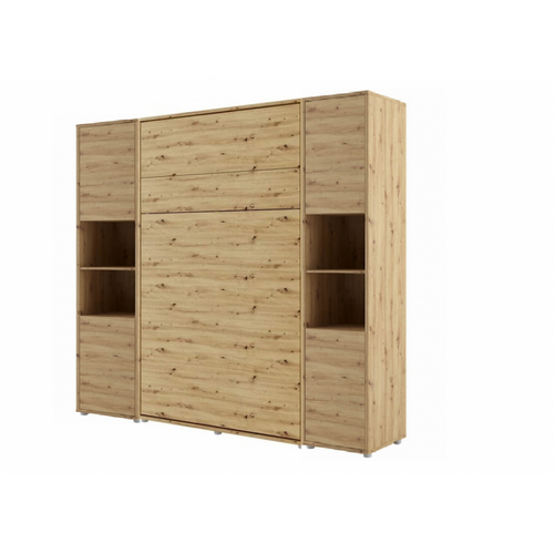 Lenart Armoire Lit Escamotable +2 Placards Vertical 120x200 Cm Chêne Artisan "consus"