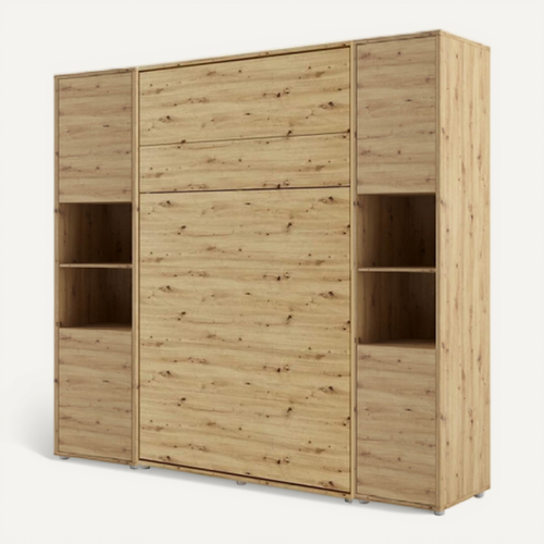 Lenart Armoire Lit Escamotable +2 Placards Vertical 120x200 Cm Chêne Artisan "consus"