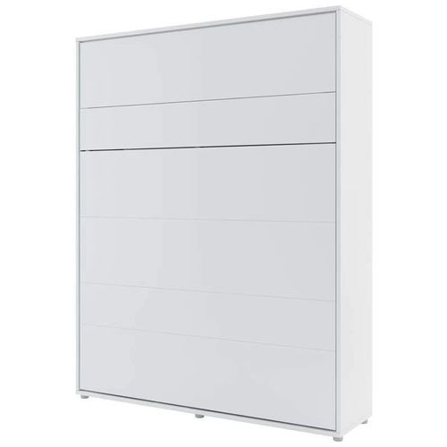 Armoire Lit Escamotable +2 Placards Tiroir Vertical 160x200 cm Blanc Mat Lit Mural"consus"