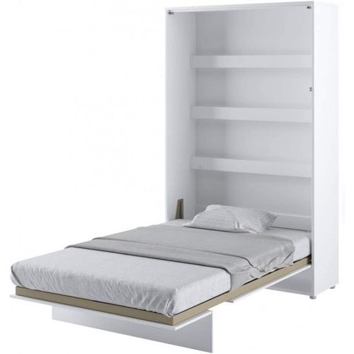 Lenart Armoire Lit Escamotable +2 Placards Tiroir Vertical 180x200 Cm Blanc Mat "consus"