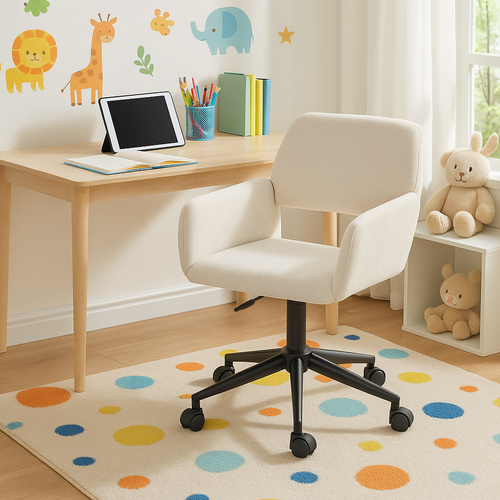 Ya-Home Chaise de Bureau Jolie pour Filles Chaise Bureau Enfant en Fausse Fourrure Fauteuil Bureau pour Filles avec Pied Pivotant, Coloré