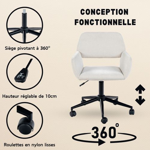 Tabouret de travail Los Angeles en tissu brun | Leroy Merlin