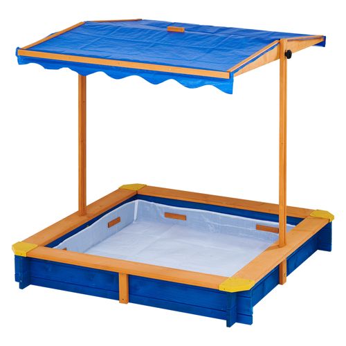 Bac à Sable De Jardin été Extérieur En Bois + Toit Rotatif