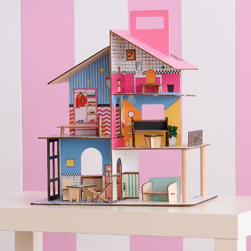 Maison De Poupée En Bois - 12 Accessoires Multi