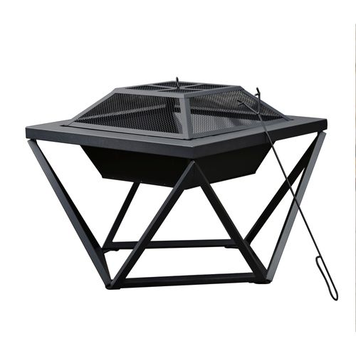 Braséro De Jardin à Bois Chauffage Extérieur Avec Tisonnier