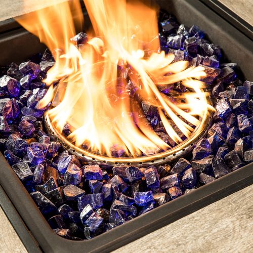 Pierres En Verre Pour Foyer à Gaz - 4,5kg, Bleu Cobalt, 19mm, Résistent à 600°C, Décoratives Sans Fumée