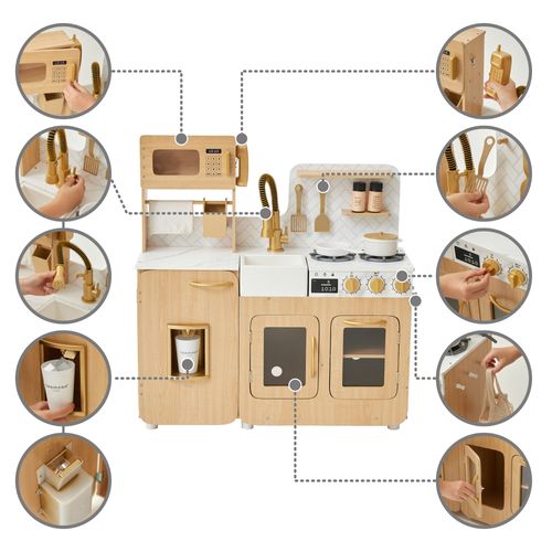 Cuisine Enfant Bois Avec Accessoires, Chêne