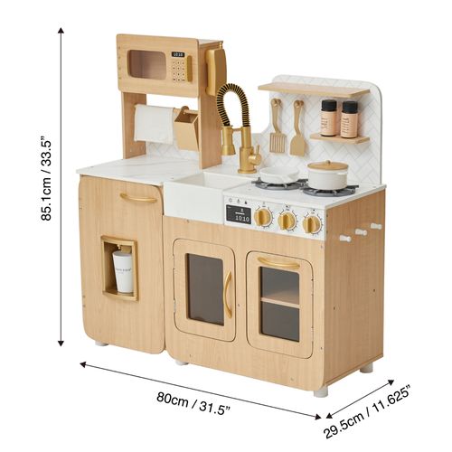 Cuisine Enfant Bois Avec Accessoires, Chêne