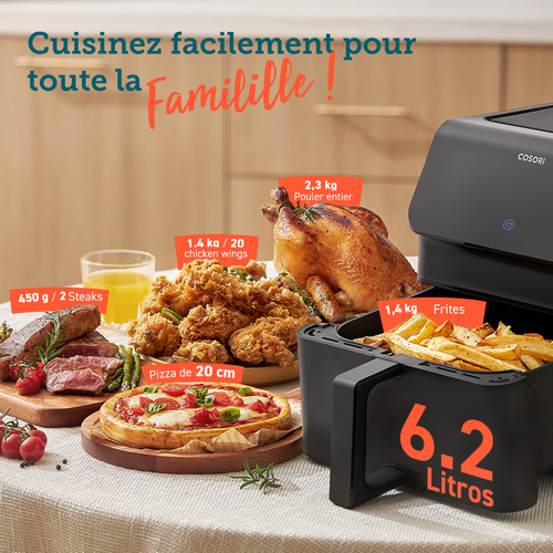Friteuse Sans Huile Premium II Chef Edition 6.2 Litres Noir